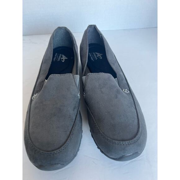 Athletech Women’s Gray Comfort Slip On Loafers Memo Tech Insoles Sneaker Shoes 9 - Picture 3 of 9